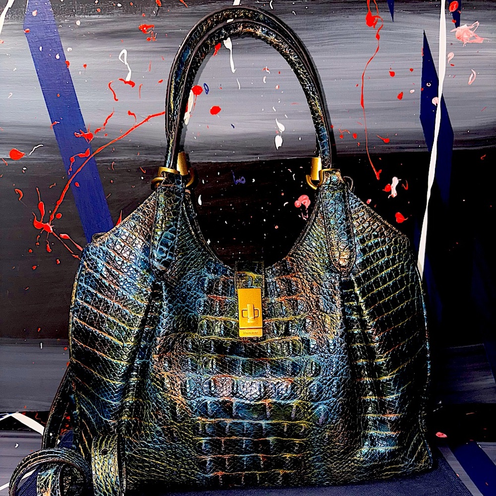 Brahmin Celia Multicolor Textured satchel shoulder bag